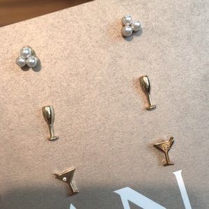 NWT Banana Republic champagne and martini earrings